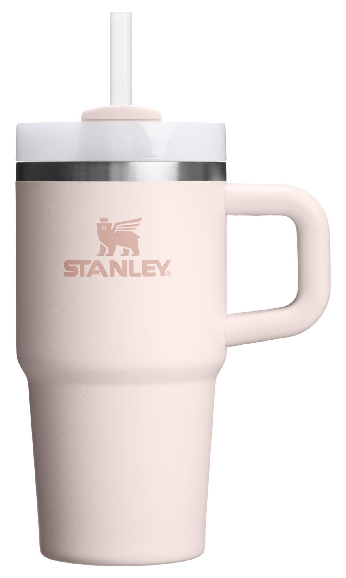 STANLEY Quencher H2.0 Tumbler with Handle and Straw 40 oz Flowstate 3-Position Lid Cup Holder Compatible for Travel Insulated Stainless Steel Cup BPA-Free Rose Quartz 2.0