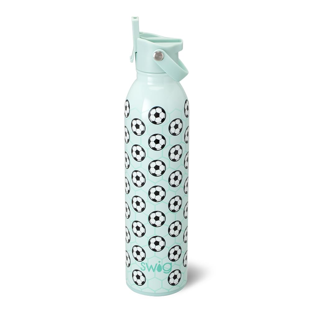 Swig Life 36oz Insulated Water Bottle, Travel Water Bottle with Straw and Lid, Cup Holder Friendly Water Bottles, Stainless Steel (Roller Rink)