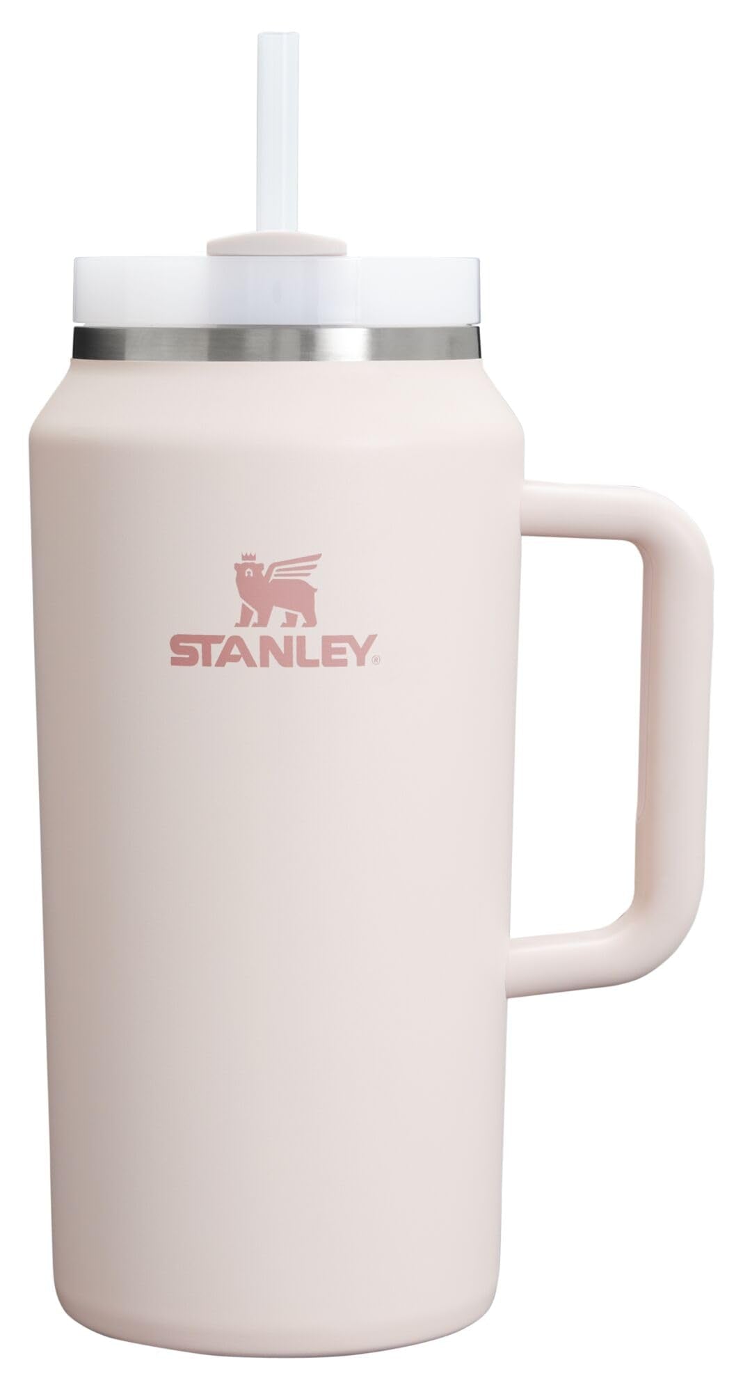 STANLEY Quencher H2.0 Tumbler with Handle and Straw 40 oz Flowstate 3-Position Lid Cup Holder Compatible for Travel Insulated Stainless Steel Cup BPA-Free Rose Quartz 2.0