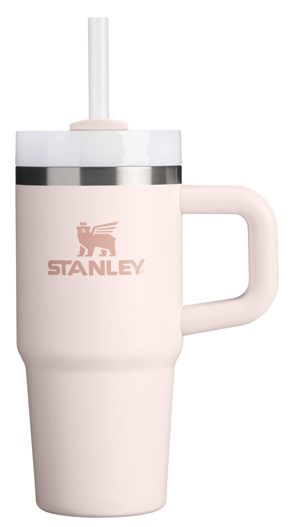 STANLEY Quencher H2.0 Tumbler with Handle and Straw 40 oz Flowstate 3-Position Lid Cup Holder Compatible for Travel Insulated Stainless Steel Cup BPA-Free Rose Quartz 2.0