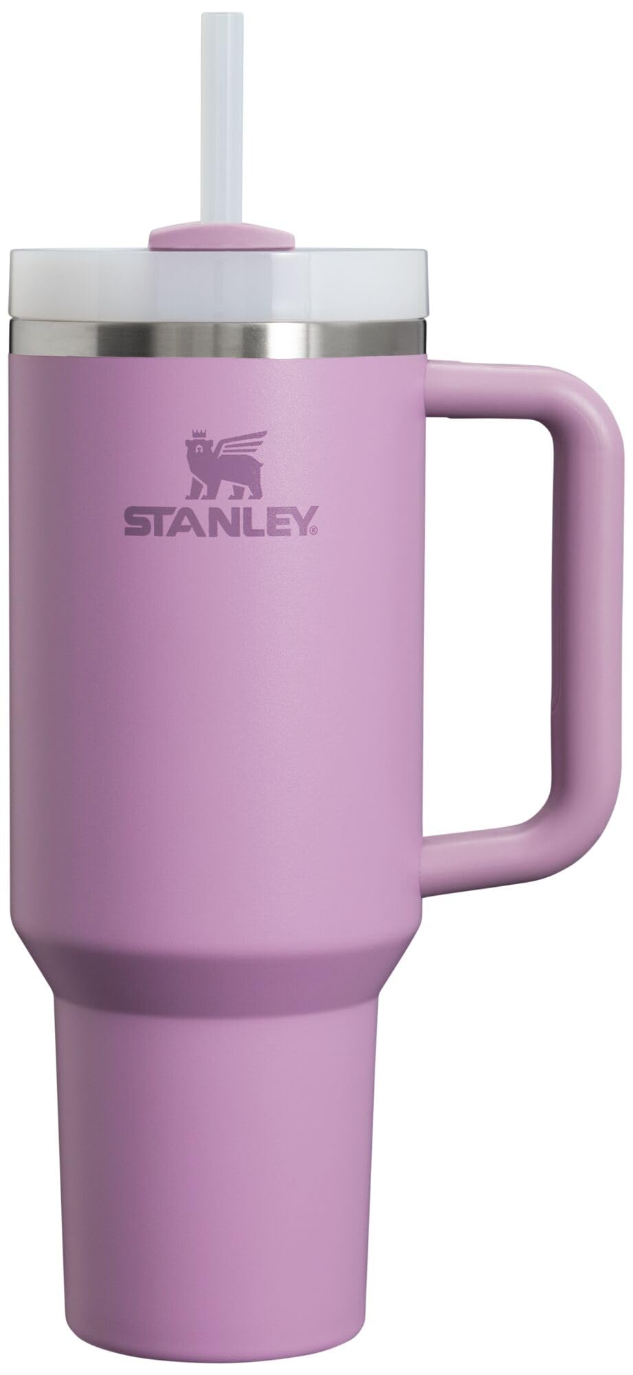 STANLEY Quencher H2.0 Tumbler with Handle and Straw 40 oz Flowstate 3-Position Lid Cup Holder Compatible for Travel Insulated Stainless Steel Cup BPA-Free Rose Quartz 2.0