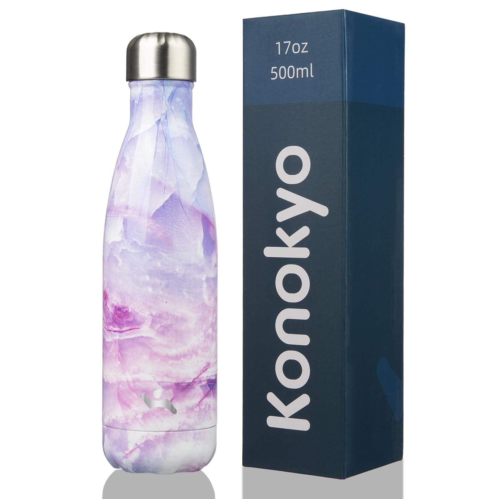 Insulated Water Bottles,12 oz Double Wall Stainless Steel Vacumm Metal Flask for Sports Travel,Lavender