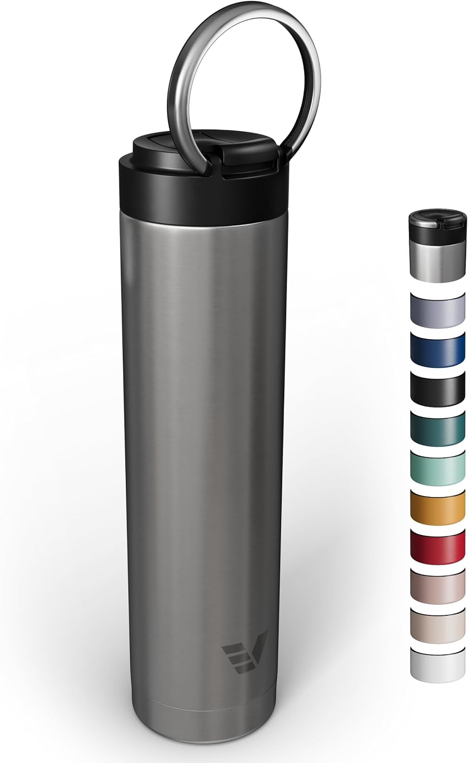 Super Maxi Stainless Steel Water Bottle 36oz - Double wall vacuum insulated | Integrated carry handle | leak proof flip top lid | Lightweight & stylish - Stainless