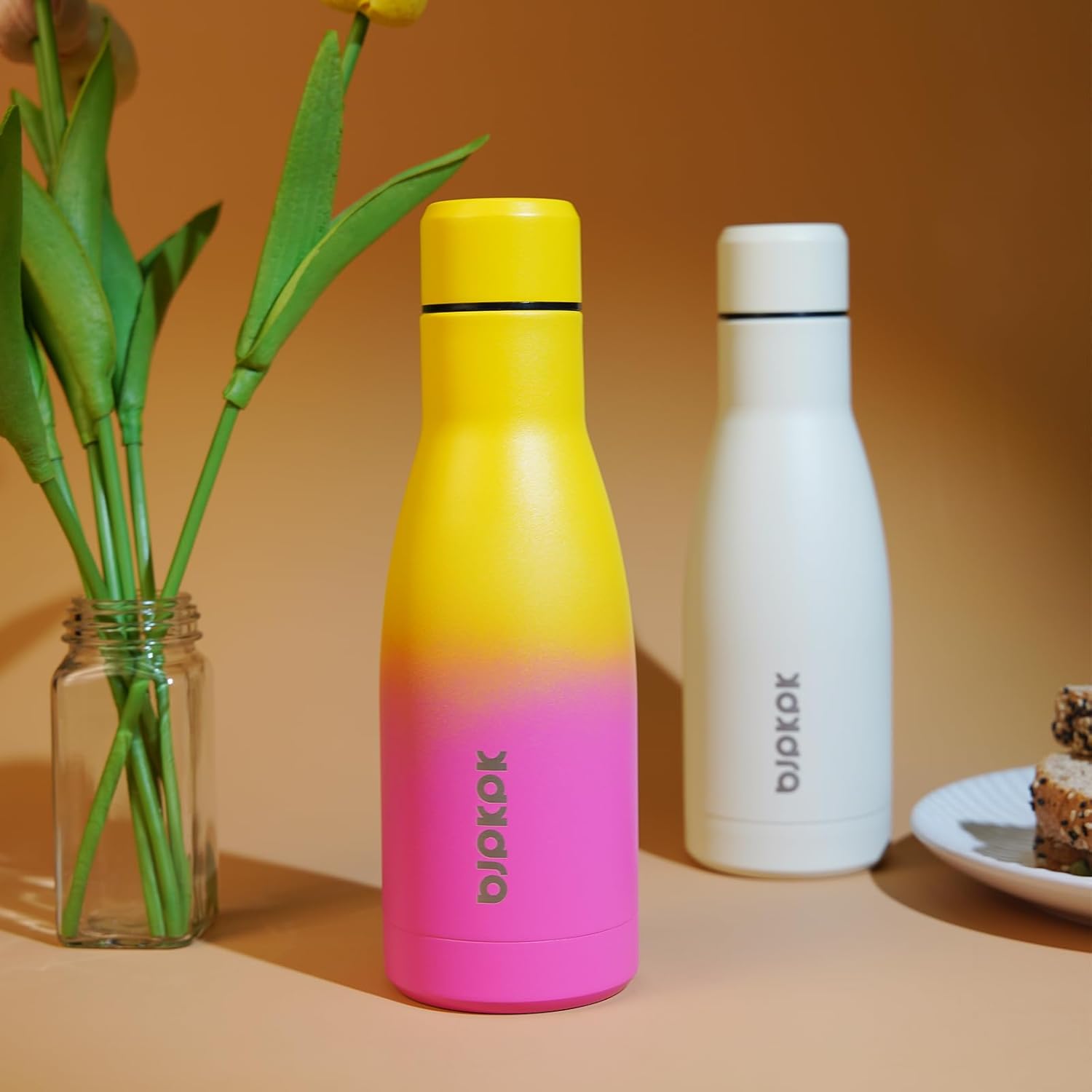 BJPKPK 17oz Insulated Water Bottles Stainless Steel Sports Water Bottles Keep Cold and Hot for Travel Dishwasher Safe,Sky