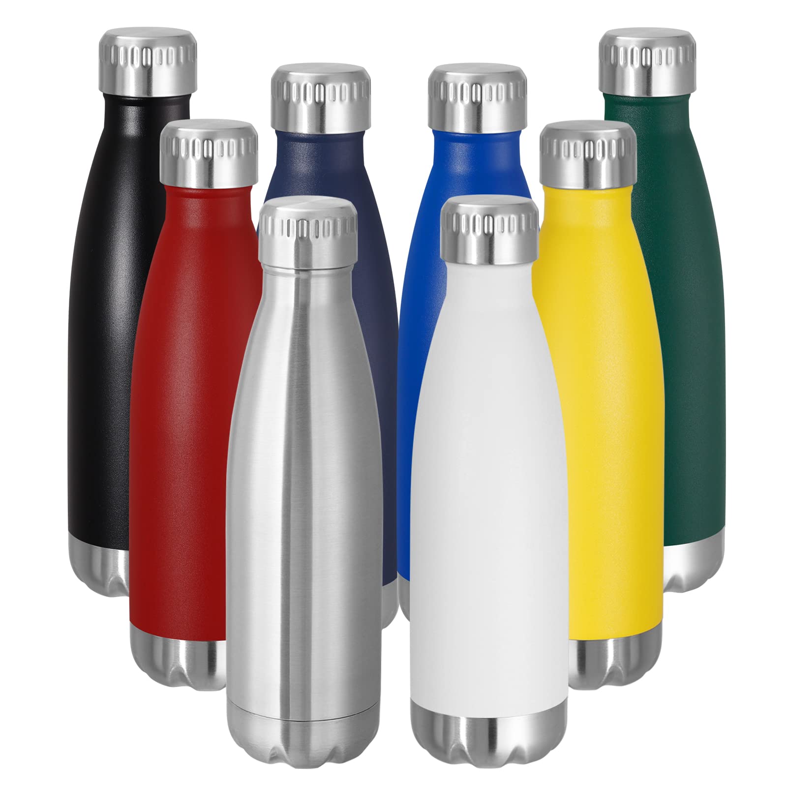 VEGOND 17oz Stainless Steel Water Bottles, Reusable Metal Sports Water Bottle Keeps Drink Hot and Cold, BPA Free Double Wall Vacuum Cola Shape Insulated Water Bottle for Camping Gym, 1 Pack