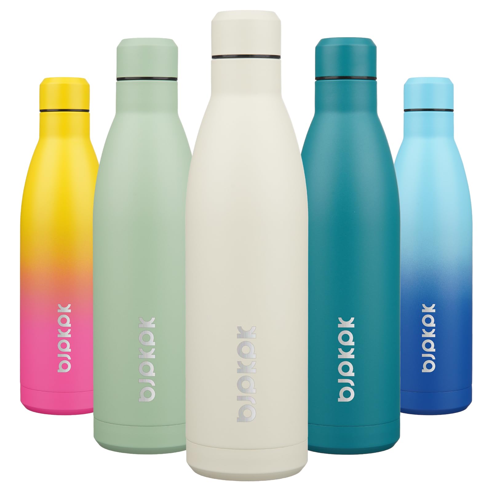 BJPKPK 17oz Insulated Water Bottles Stainless Steel Sports Water Bottles Keep Cold and Hot for Travel Dishwasher Safe,Sky