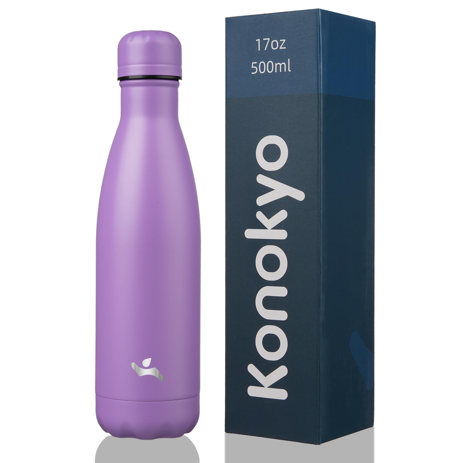 Insulated Water Bottles,12 oz Double Wall Stainless Steel Vacumm Metal Flask for Sports Travel,Lavender