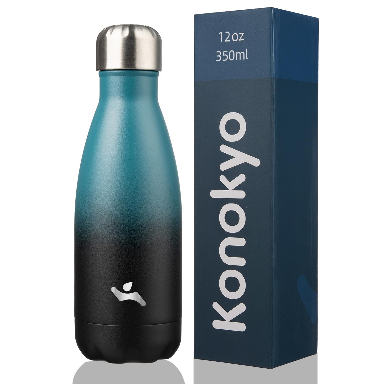 Insulated Water Bottles,12 oz Double Wall Stainless Steel Vacumm Metal Flask for Sports Travel,Mint