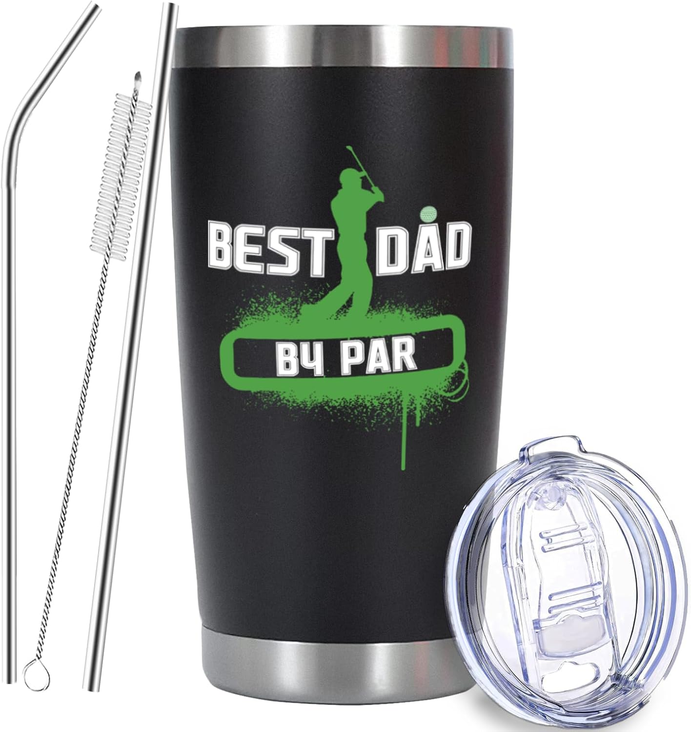 Golf Gifts for Dad from Daughter Son, Golf Dad Father's Day Christmas Birthday Gifts for Men, 20oz Stainless Steel Double Wall Vacuum Insulated Tumbler with Lid Straws