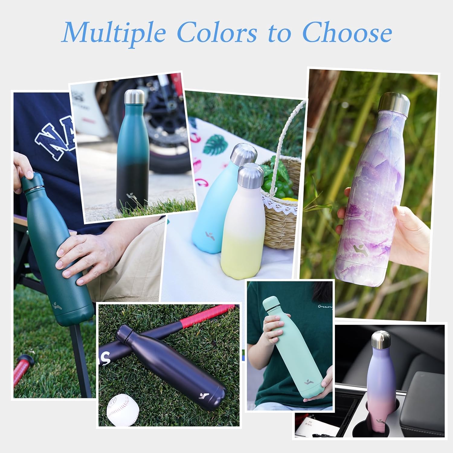 Insulated Water Bottles,12 oz Double Wall Stainless Steel Vacumm Metal Flask for Sports Travel,Lavender