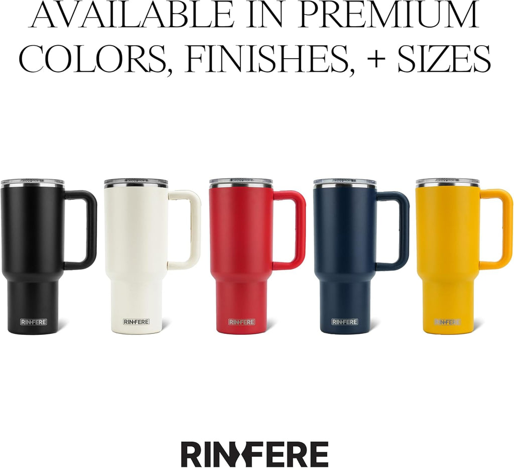 40 Oz Tumbler with Handle, Straw and Slide Lid - 100% Leak Proof, Cup Holder Compatible for Travel - Insulated Stainless Steel Cup (Sand, 4 Pack)