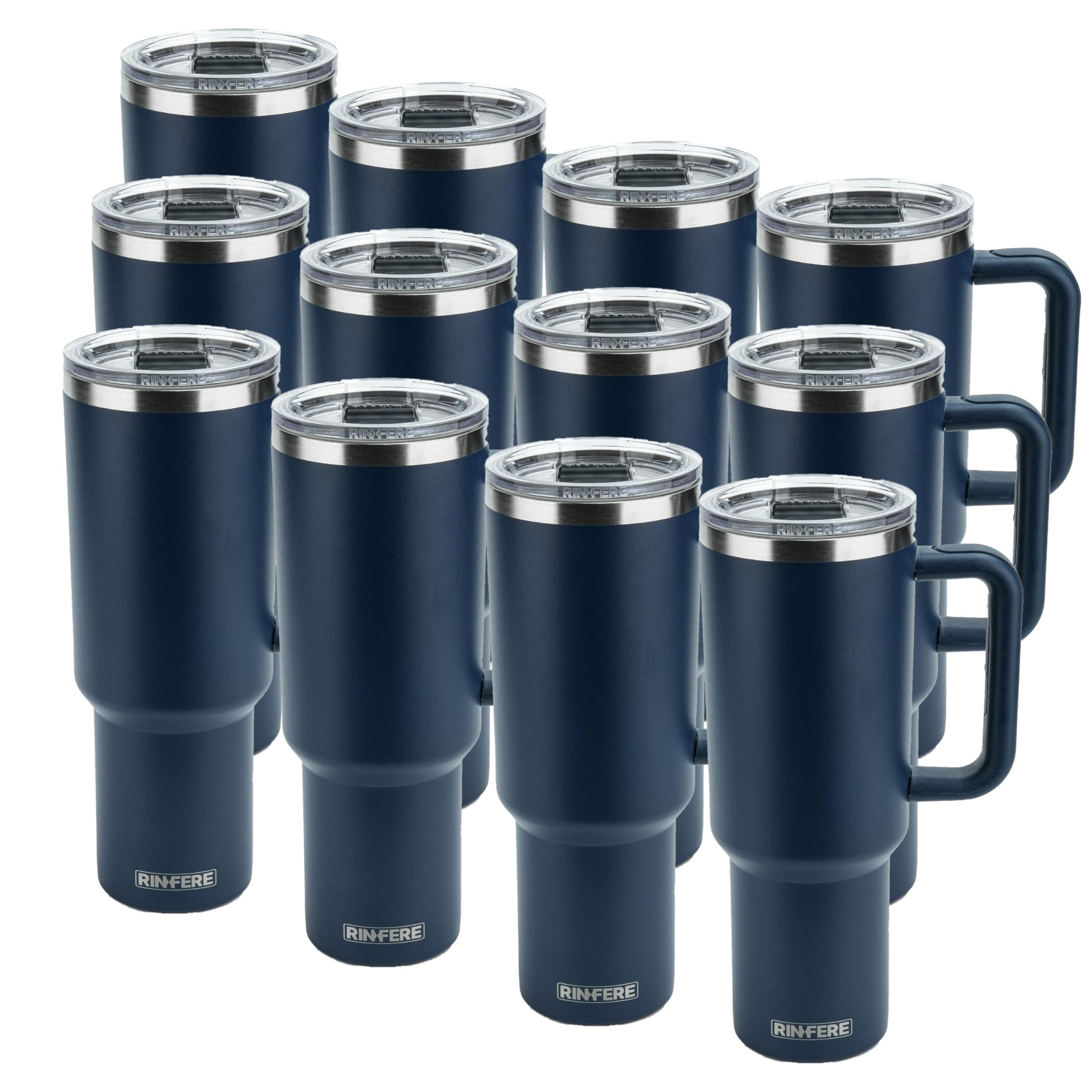 40 Oz Tumbler with Handle, Straw and Slide Lid - 100% Leak Proof, Cup Holder Compatible for Travel - Insulated Stainless Steel Cup (Sand, 4 Pack)