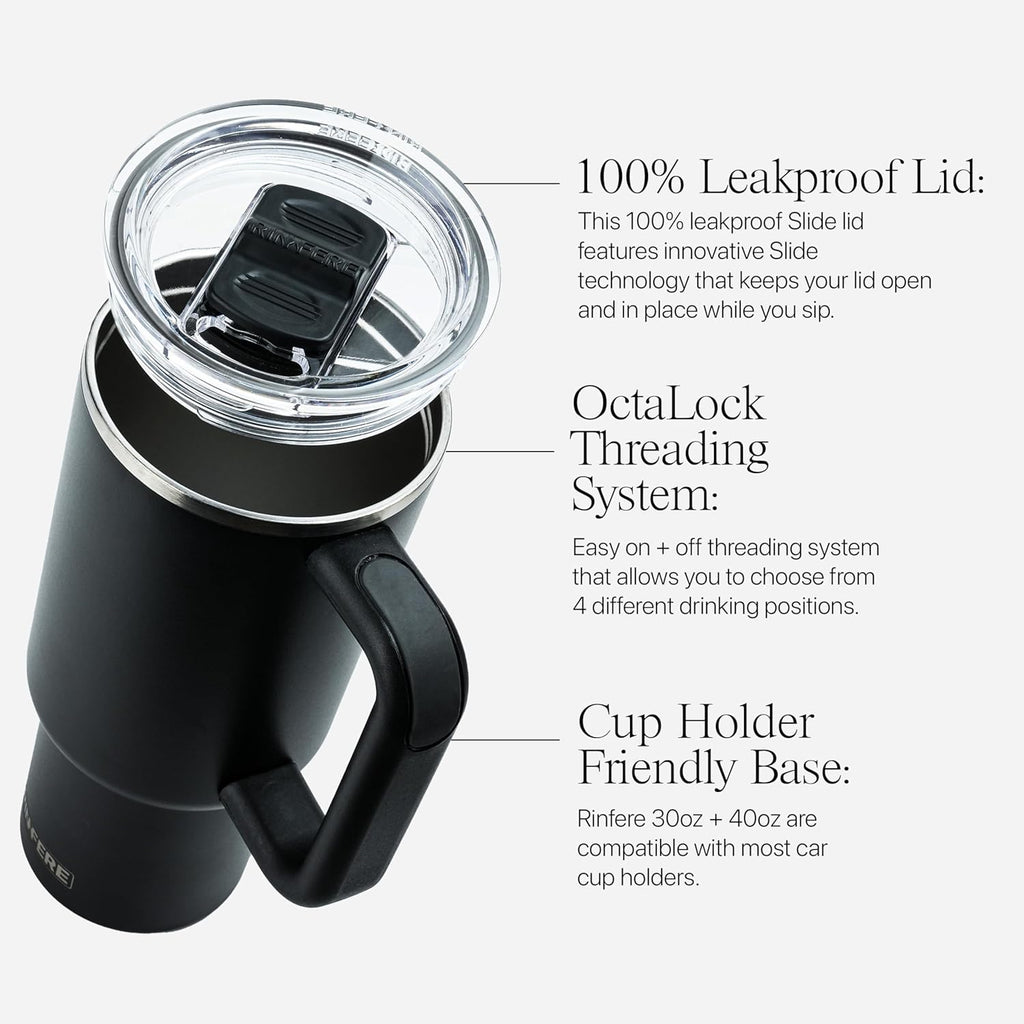 40 Oz Tumbler with Handle, Straw and Slide Lid - 100% Leak Proof, Cup Holder Compatible for Travel - Insulated Stainless Steel Cup (Sand, 4 Pack)